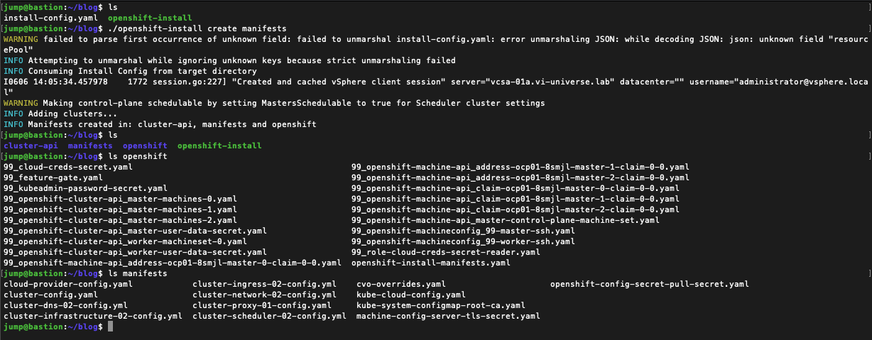 Inhalt OCP Manifests